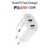 40W Dual Port PD Fast Charger for iPhone/iPad, EU Plug - White - 2