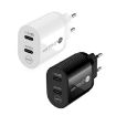 40W Dual Port PD Fast Charger for iPhone/iPad, EU Plug - White - 3