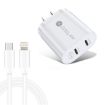 40W Dual Port PD/Type-C Fast Charger with USB-C to 8 Pin Data Cable - 1