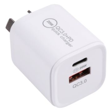 Picture of 20WACB 20W QC3.0 + PD Quick Charger, Plug Specification:AU Plug (White)