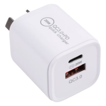 20WACB 20W QC3.0 + PD Quick Charger AU Plug White - 1