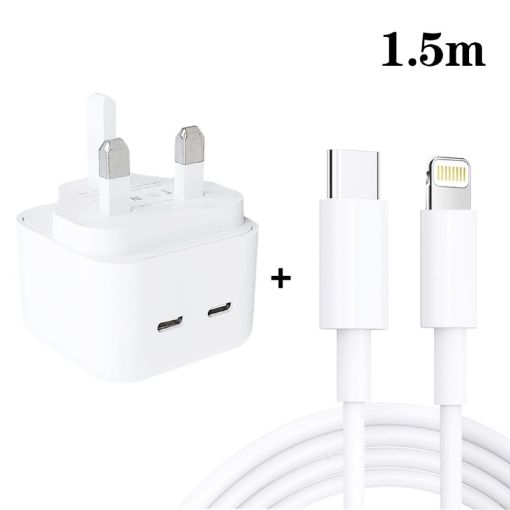 SDC-40W Dual PD USB-C Charger with 1.5m Cable, UK Plug - 1