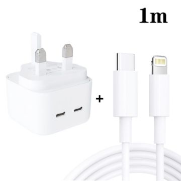 SDC-40W Dual PD USB-C Charger with 1m Type-C to 8 Pin Cable - 1