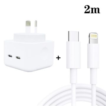 SDC-40W Dual PD USB-C Charger with 2m Type-C to 8 Pin Cable - 1