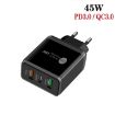 45W PD3.0 + 2 x QC3.0 USB Multi Port Charger with Type-C to 8 Pin Cable - 2