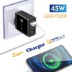 45W PD3.0 + 2 x QC3.0 USB Multi Port Charger with Type-C to 8 Pin Cable - 4