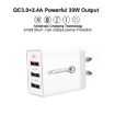 30W QC 3.0 USB + 2 x USB 2.0 Ports Quick Charger - AU Plug - 3