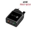 45W PD25W + 2 x QC3.0 USB Multi Port Charger with USB to 8 Pin Cable - 2