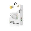 65W Dual PD Type-C + 3 x USB Multi Port Charger EU Plug White - 7