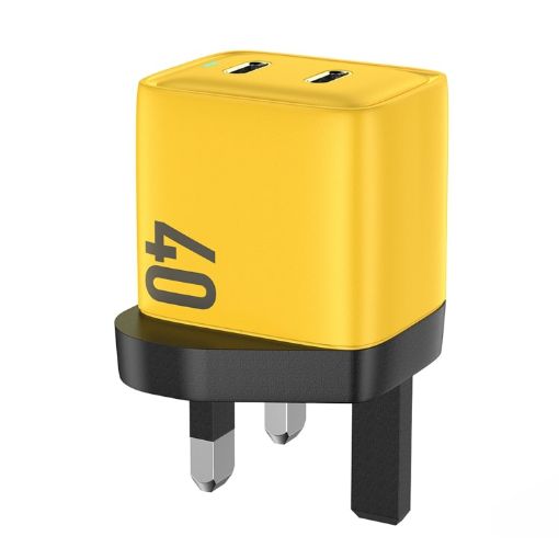 WK WP-U128 40W Dual USB-C/Type-C Charger - UK Plug - 1