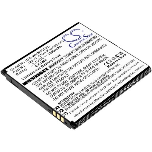 Wiko V2510 Sunny 2 Battery (p/n 2510 S104-K42000-065) - 1
