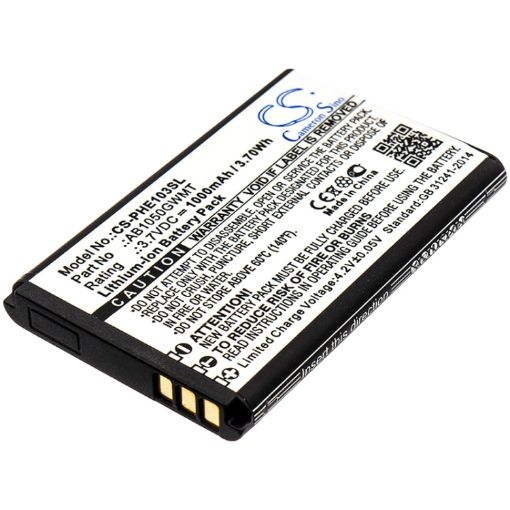 Battery for Philips Xenium E255 E106 E103 (p/n AB1050GWMT) - 1