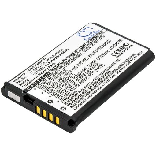 LG Battery for TFLG440GDM3P4P T500 T385 KX300 KX218 KX197 LGIP-531A - 1