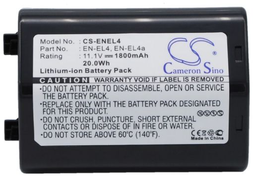 Nikon F6 D3X D3S D3 D2Xs D2X D2Hs Battery EN-EL4 EN-EL4a - 1