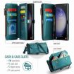 Samsung Galaxy S23 Ultra 5G CaseMe C36 Card Slots Zipper Wallet (Blue-green) - 3
