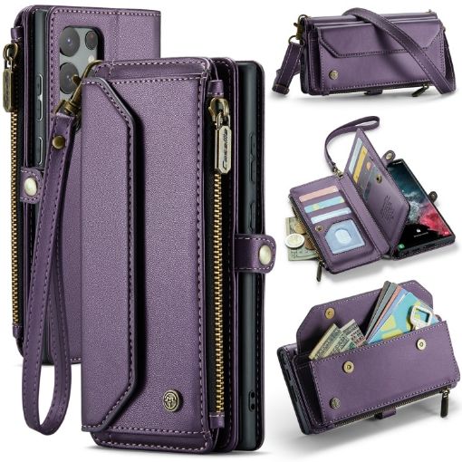 Samsung Galaxy S22 Ultra 5G CaseMe C36 Zipper Wallet RFID Leather Case - 1