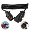 7 Core To 7 Pin Car Trailer Connector With 2m PU Spring Wire - 1