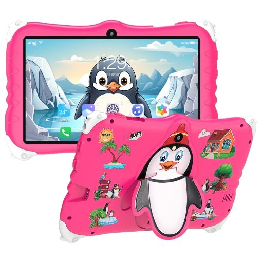 Penguin 7" WiFi Kids Tablet PC, Android 7.1, Octa Core CPU (Pink) - 1