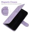 Sony Xperia 1 III Purple Leather Phone Case - Geometric Lines - 5
