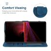 Sony Xperia 1 III Blue Leather Phone Case - Geometric Lines - 4