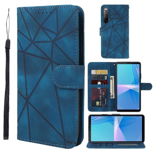 Sony Xperia 10 III Blue Leather Phone Case - 1
