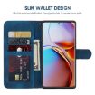 Motorola Edge+ 2023 Blue Leather Phone Case - Geometric Lines - 3