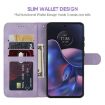 Motorola Edge 2022 Purple Leather Phone Case - Geometric Lines - 3