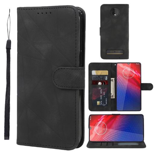Motorola Moto Z4 Leather Phone Case - Black - 1