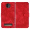 Motorola Moto Z4 Red Leather Phone Case - Geometric Lines - 1