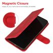 Motorola Moto Z4 Red Leather Phone Case - Geometric Lines - 5