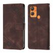 Oukitel C33 Brown Leather Phone Case - Skin Feel Embossed - 2