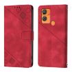 Oukitel C33 Red Leather Phone Case - Skin Feel Embossed - 2