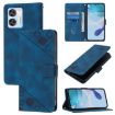 Blue Embossed Leather Phone Case for Oukitel C36/C35 - Skin Feel - 1