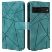 Green Leather Phone Case for Google Pixel 8a - Geometric Lines - 2