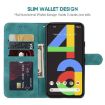 Green Leather Phone Case for Google Pixel 4a 4G - Geometric Lines - 3