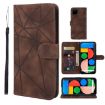 Brown Leather Phone Case for Google Pixel 5 - Geometric Lines - 1