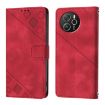 Blackview Shark 8 Red Leather Phone Case - Embossed Skin Feel - 2