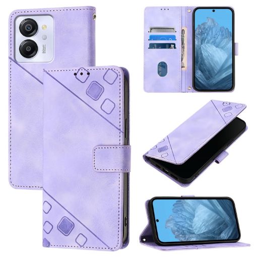 Blackview Color 8 Embossed Leather Phone Case - Light Purple - 1