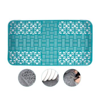 Silicone Sink Mat Cuttable Kitchen Cabinet Mat 66 x 35cm Green - 1