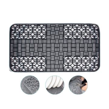 Silicone Sink Mat Cuttable Kitchen Cabinet Mat 66 x 35cm Black - 1