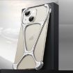 iPhone 14/13 Hercules Zinc Alloy Metal Phone Case - Bright Silver - 1