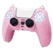 Sony PS5 Cat Ear Silicone Case (Pink) - Gamepad Protective Cover - 1