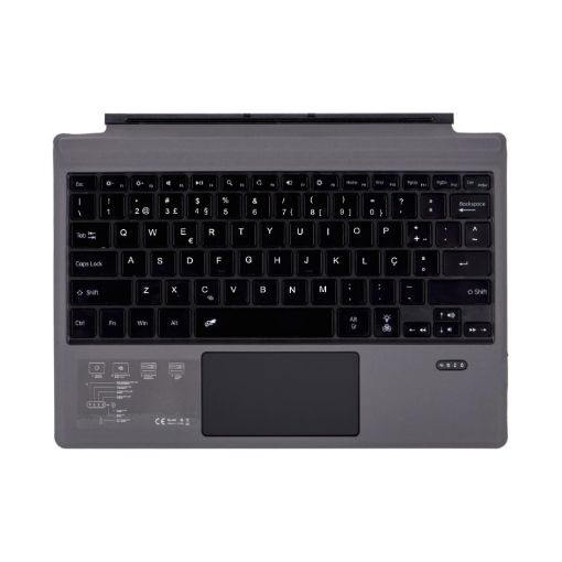 Portuguese Backlit Bluetooth Keyboard for Microsoft Surface Pro - Grey - 1
