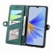 OPPO A58 4G Green Leather Phone Case - Geometric Zipper Wallet - 3