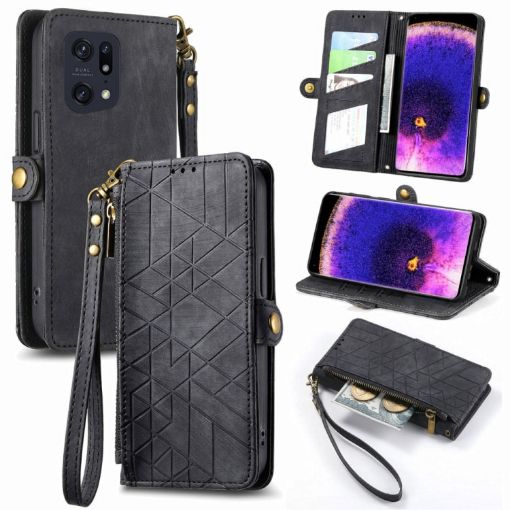 OPPO Find X5 Pro Leather Phone Case - Black - 1