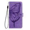 Blackview A52 Embossed Butterfly Leather Phone Case - Purple - 3