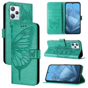Blackview A53 Green Embossed Butterfly Leather Phone Case - 1