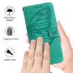 Blackview A53 Green Embossed Butterfly Leather Phone Case - 5