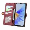 OPPO A72 5G Red Leather Phone Case - Geometric Zipper Wallet - 3