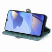 OPPO A15 Green Geometric Zipper Wallet Leather Phone Case - 4